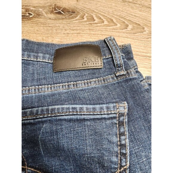 BKE Jeans Mens 30x34 Blue Alec BKE Dark Washed  Denim Pants Heavy Stitch - Picture 7 of 7